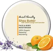 100ML Organic Shea Butter Moisturizer wit sweet Orange and lavender 100% Pure and natural – Deep Moisturizing Body Butter for Dry Skin, Stretch Marks, Hair Care
