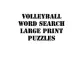 Volleyball Word Search Large print puzzles: large print puzzle book.8,5x11, matte cover, soprt Activity Puzzle Book with solution