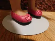 Fuchsia Shoes with Front Bow-that fit 14.5" Dolls Such As Wellie Wishers - #1442