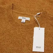 Brax NWT Rick II Pullover Crew Neck Sweater Size M in Curry Yellow Wool Blend