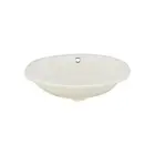 Petal Oval Shaped Undermount Bathroom Sink 17 -7/8" X 14-1/2" Ivory Porcelain