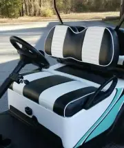 Black White Golf Cart Seat Cover For Club Car Precedent 2004-2022, Extra Cushion