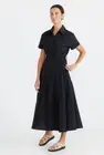Brave & True Rosselline Button Down Dress Black Size Small Pockets NWT