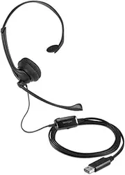 Kensington USB Mono Headset with Noise Cancelling Mic and Volume Control, Adjustable Single Headphone Set with Built-in Microphone for Comfortable Video Phone Calling & Remote Conferencing (K80100WW)