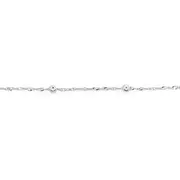 Silver 25cm Sparkly Twist Anklet