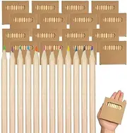 FodManTakin Mini Colored Pencils Bulk Pre-Sharpened Short Art Pencils for Classroom, Party Favors & Wedding Goodie Bags,12 Assorted Colors- 3.5 Inch Kids Coloring Supplies in Kraft Gift Boxes (600)