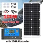 100W Solar Panel Trickle 12V Battery Charger for RV Boat Car with 100A Regulator