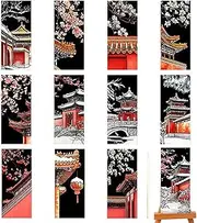 Scratch Bookmarks - Scratch Off Bookmarks | Painting & Sketch Art Paper A4 | Art Note Set of 12 | Making Kit for Kid Students Party Favor for Classroom Activities