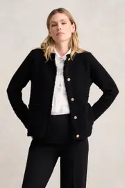 Tweed Knit Jacket - Black