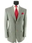 New Men's 39 R Lands' End Blue Herringbone Tweed Merino Lambswool Sport Coat