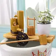 Bamboo Fountain Water Feature Fountain Pump Decor Water Spout Sculptures Statues Arts Crafts for Garden Home Decoration Waterfall Outdoorese Garden Feature(80Cm) (65cm)