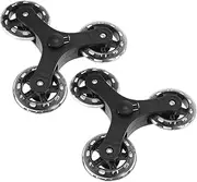 ROMISBABA 2pcs Shopping Wheel Grocery Cart Wheels Shopping Cart Accessories Stair Climbing Wheels Casters Caster Wheels Stair Climbing Cart Big Wheel Stair Climber Plastic Black