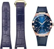 [GUMMMY] Substitute For Omega Constellation Double Eagle Series Watchband Manhattan Rubber Cowhide Male Observatory Strap Notch 25-14mm