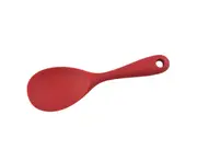 Silicone Rice Spoon Solid Color Non-stick Meal Pot Pan Scoop Kitchen Utensils-Bright Red