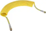 X AUTOHAUX 30 Circle Air Brake Hose Oil Cooler Coiled Short Tail Line Brake Coil Cable for Trucks Tractors Assembly with M22x1.5 NPT Fitting Yellow 24.5 Feet
