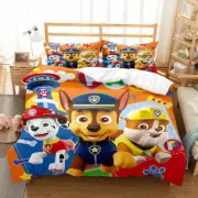 Paw Patrol Chase Team Puppies Cartoon Duvet Quilt Cover +2 Pillowcases S D Q AU