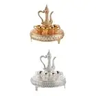 Tea Service Set Teapot Tea Tray Metal Cups Home Decorations Decorative Vintage