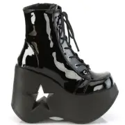 Demonia Dynamite-106 Sihny Vegan Leather Wedge Boots • Ships in 2-4 Weeks • G...