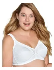 [Naturana] Wirefree Soft Jacquard Cotton Bra in White