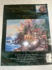 NEW CANDAMAR DESIGNS THOMAS KINKADE "LIGHT OF PEACE" CROSS STITCH PATTERN KIT