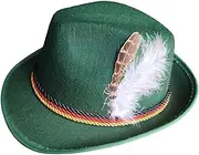 [Dickly] Mens Fedora Hat Short Brim Bucket Hats Feather Decorated Jazz Hat Cosplay Casual Classic Panama Hat for Fancy Dress Outdoor Cocktail Party