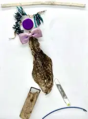 ALL TRICKED OUT Purple Found Object Painting Figure Collage - Steven Tannenbaum