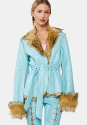 [dELiA*s by Dolls Kill] Aqua Can't Be Outshined Vegan Leather Jacket