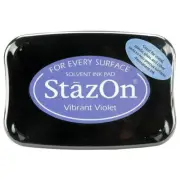 Tsukineko StazOn Permanent Solvent Ink Pad Vibrant Violet Purple For Glass