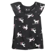 NEW Toddler Girls Unicorn Flutter Sleeve Top size 2T black tank top shirt
