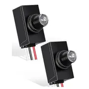 2 Pieces Outdoor Dusk to Dawn Light Sensor (120-277V) Black