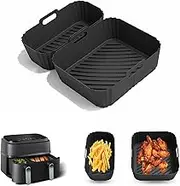 Marakruki 2Pcs Silicone Air Fryer Liners for Philips Dual Basket Air Fryer, Reusable Silicone Liners for 5.2L+3.1L Dual 5.2L Baskets,2Pcs Silicone Liners for Philips Air Fryer 3000 Series
