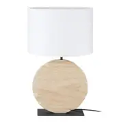 Eglo Lighting Contessore Round Table Lamp - White / Natural / Black Base
