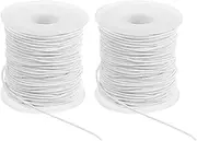 uxcell Elastic String for Bracelet 164 Ft/50 Meter Length 1.5 mm Dia, 2 Roll Sturdy Stretchy String Cord for Jewelry Making Necklace Beading Craft DIY, White