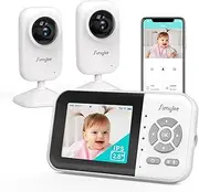 Upgrade Video Baby Monitor with 2 Cameras and Audio 2.8" Screen, No WiFi Night Vision, 2 Way Talk, 1200ft Long Range, Feeding Clock, Temperature Detection, Portable Wireless Baby Cam Home Use