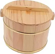 VALICLUD 1Set Wooden Rice Storage Bucket with Cover Steaming Container for Soup Rice Meat and Kitchen Accessory Easy to Clean and Store