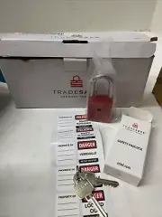 Lockout Tagout Lock Sets, Red Keyed Safety 2 Keys Per Lock Box Of 20