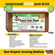 Coco Peat Coir Brick Organic Coconut Fibre 9 Litre Compost For Plant Peat Free