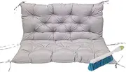 Porch Swing Cushion with Backrest,Outdoor Swing Cushions,Swing Cushions for Outdoor Furniture,Waterproof Bench Cushion for Outdoor Furniture with Ties,for Patio,Outdoor,Garden(Light Gray,B(47x40))