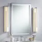 Jada Modern Wall Lights Bar Set of 2 Chrome Hardwired 4" Fixture LED White Glass