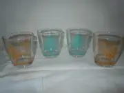 Lot/4 Vtg Hazel Atlas 1/2 Pint Sour Cream Glasses RARE SNOWFLAKE Pattern