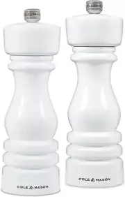 London 7" White Gloss Spice Mill Set - Lifetime Guarantee Salt & Pepper Grinders