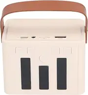 Karaoke Speaker, LED Lights, Dual Microphone Set, Portable Music Studio, 1800mAh Battery for Family Gathering, Outdoor Activities (Ivory)