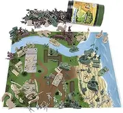 260 Piece Tiny Troopers Big Battle Drum Army Man Playset with Vehicles, Provisions, & Playmat - Deluxe Plastic Toy Soldiers Set by Imagination Generation