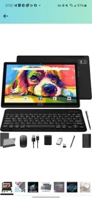 2024 Newest Tablet 10 Inch Android Tablets, 2 in 1 Tablet with 4+64/512GB...