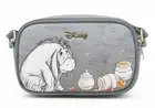 Disney Winnie The Pooh Eeyore Double Zipper Crossbody Shoulder Bag Vegan Leather