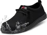[LARNMERN] Slip On Steel Toe Shoes Men Lightweight Comfortable Lounging Walking Sneakers Steel Toe Loafers