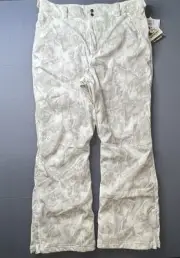 Gerry Ladies Size X-Large Fleece Lined Stretch Snow Pants, White Print NWT