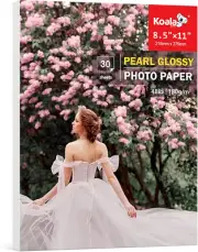 Koala Pearl Glossy Photo Paper 8.5X11 Inches 48LB 30 Sheets Shiny for Inkjet and
