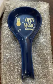 Planters Peanuts brand Open the Magic Promo item Spoon Rest blue 8" New in box