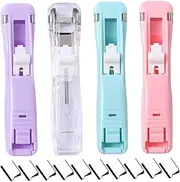 LAPYAPPE 1Set Professional Desk Stapler Clam Clip Dispenser No Trace Stapler for Students Office Use Includes